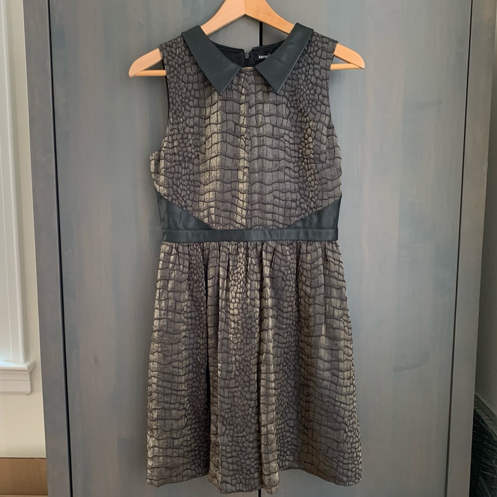 SOLD Kensie Collared Dress, Brown Pattern, Sz 6